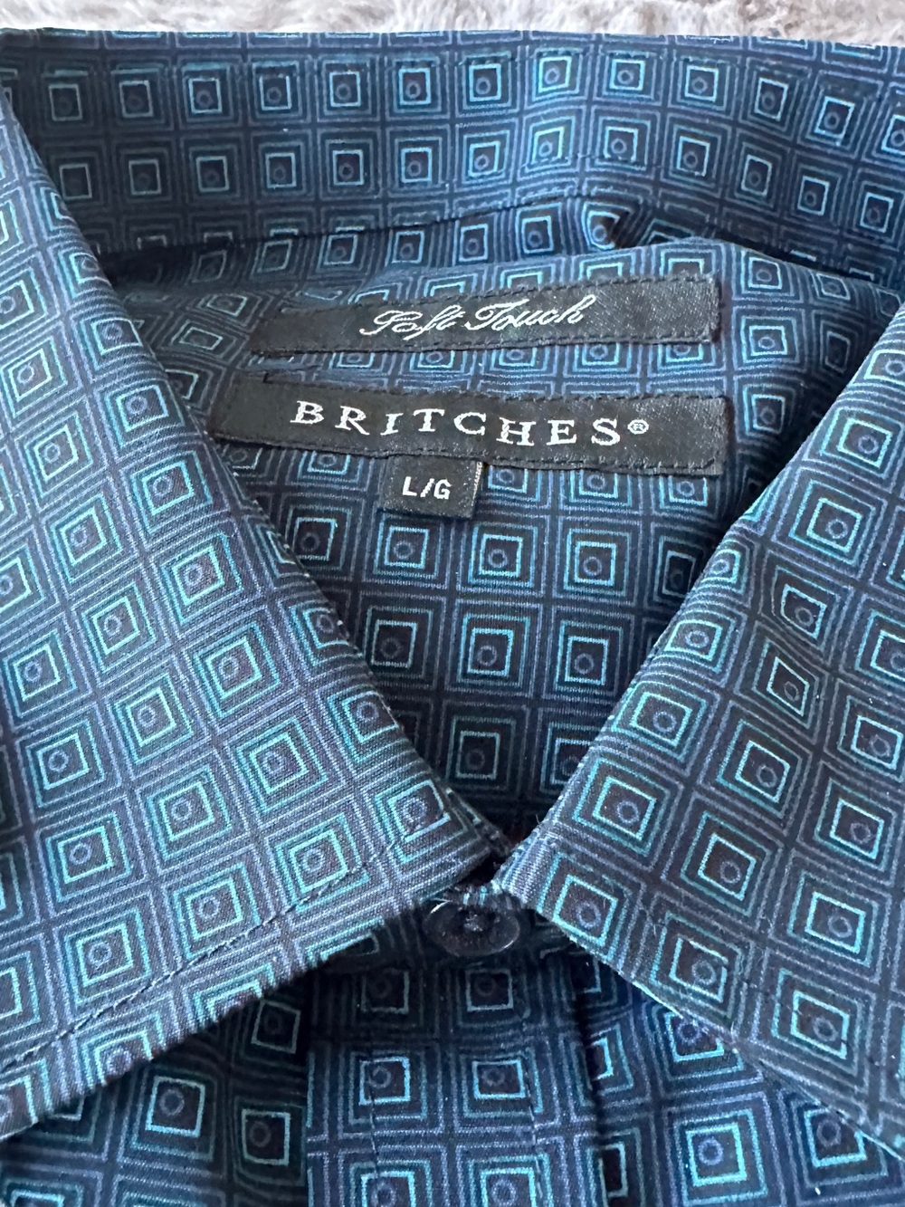 Britches Men’s Navy Geometric Casual Button-Down Shirt